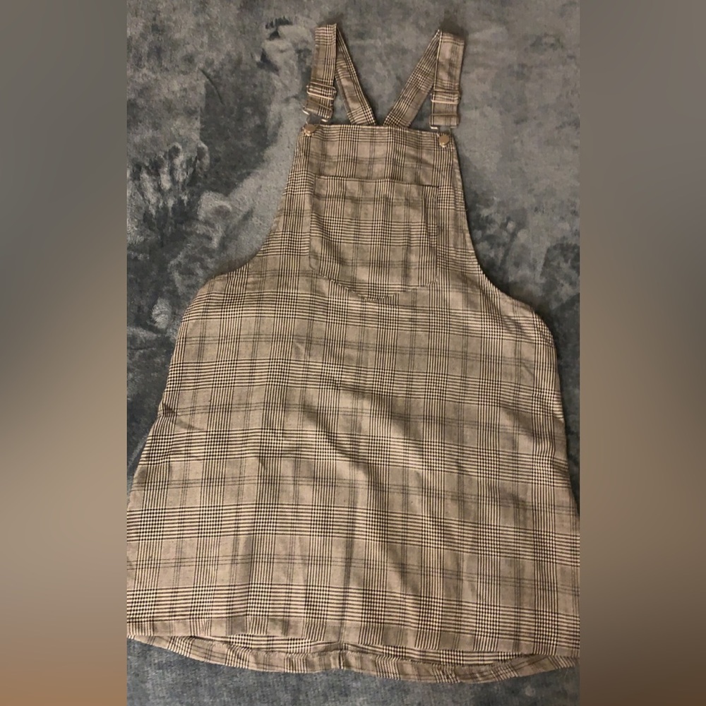 Plaid Overall Dress
